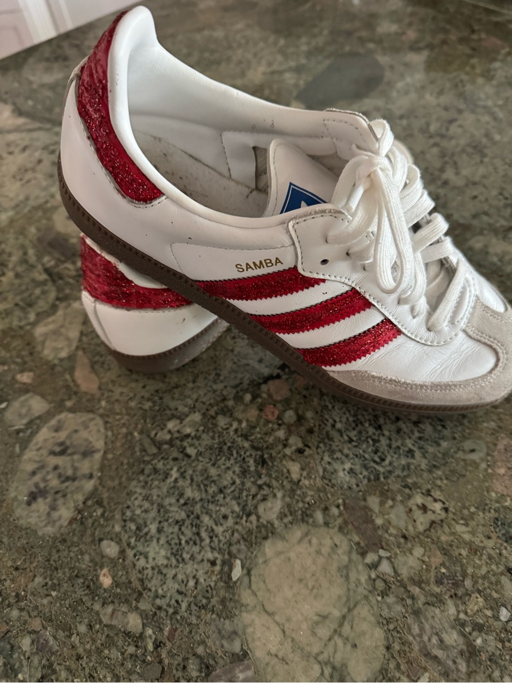 adidas Samba Women’s White Sneakers with Red Stripe